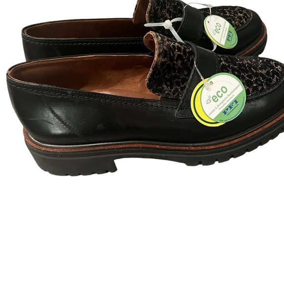 Paul green NATASHA LEOPARD PRINT LEATHER LOAFER IN LEO BLACK COMBO size 8 - Picture 3 of 6